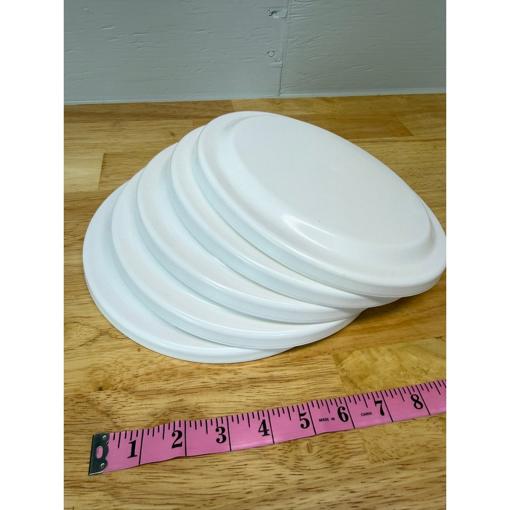 Set of 5 White Plastic Flying Discs 7 Inch Small Blank Frisbees for Games DIY